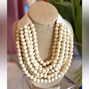 Layered Leather Beaded Necklace